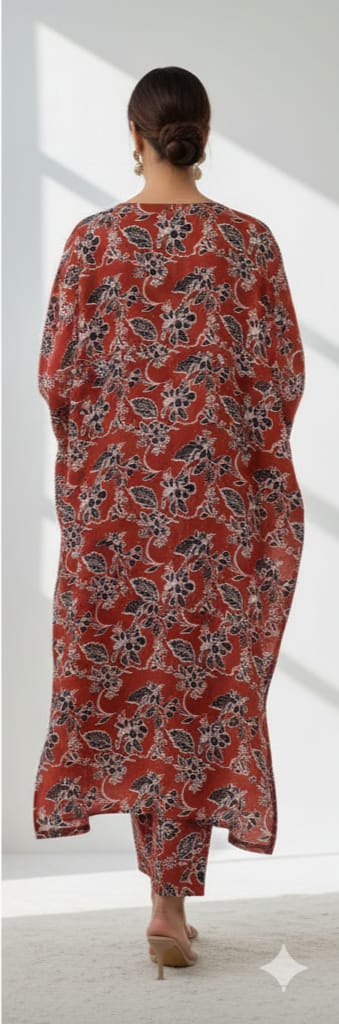 Khaddar Print Shirt & Print Trouser ZAREVA Red