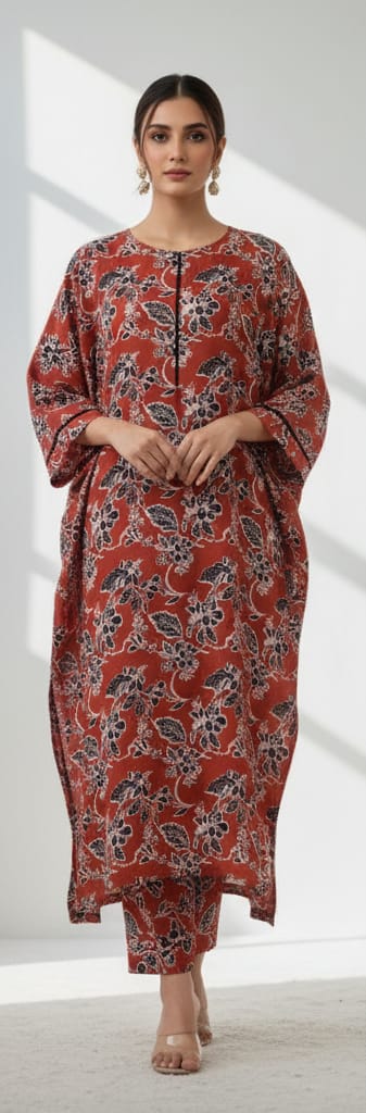 Khaddar Print Shirt & Print Trouser ZAREVA Red